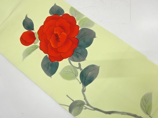 JAPANESE NAGOYA OBI / EMBROIDERY / SHIOZE / BRANCH FLOWER